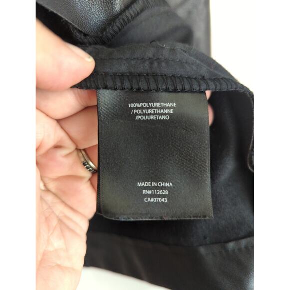 Tahari Black Vegan Leather/Suede Drape Jacket - Size M - Picture 4 of 4